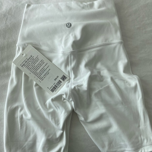 New with Tags - White Lululemon Align Shorts 8” - Picture 5 of 5